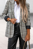 lutaotie British Style Plaid Patchwork Turn-back Collar Outerwear