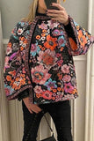 lutaotie Casual College Floral Patchwork O Neck Outerwear