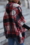 lutaotie Street British Style Plaid Contrast Hooded Collar Outerwear