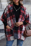 lutaotie Street British Style Plaid Contrast Hooded Collar Outerwear