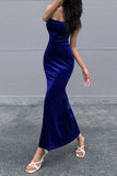 Lutaotie Elegant Solid Backless Square Collar Trumpet Mermaid Dresses