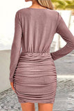 Lutaotie Sexy Party Solid Fold Sequined Scarf Collar Wrapped Skirt Dresses(6 Colors)