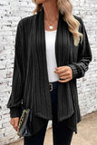 lutaotie Casual Solid Asymmetrical Cardigan Collar Outerwear(6 Colors)