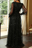 Lutaotie Elegant Formal Print Tassel Sequins High Opening V Neck Evening Dresses