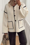 lutaotie British Style Elegant Solid Patchwork Pocket O Neck Outerwear