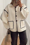 lutaotie British Style Elegant Solid Patchwork Pocket O Neck Outerwear