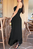 Lutaotie Celebrities Elegant Solid Tassel Flounce Oblique Collar Evening Dress Dresses