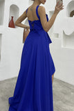 Lutaotie Elegant Formal Solid Slit Asymmetrical Halter Evening Dress Dresses