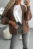 lutaotie Elegant Solid Pocket V Neck Outerwear