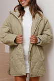 lutaotie Casual Solid Pocket Hooded Collar Outerwear