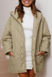 lutaotie Casual Solid Pocket Hooded Collar Outerwear