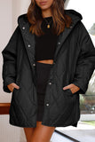 lutaotie Casual Solid Pocket Hooded Collar Outerwear