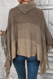 Lutaotie Casual Gradual Change Tassel Weave Turtleneck Tops