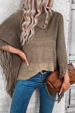 Lutaotie Casual Gradual Change Tassel Weave Turtleneck Tops