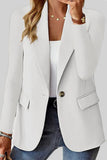 lutaotie Casual Solid Cardigan Turn-back Collar Outerwear