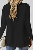 lutaotie Casual Solid Cardigan Turn-back Collar Outerwear