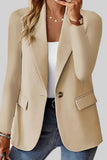 lutaotie Casual Solid Cardigan Turn-back Collar Outerwear