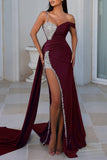 Lutaotie Sexy Formal Patchwork Sequins Backless Slit Spaghetti Strap Long Dress Dresses