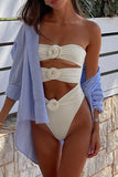 Lutaotie Solid Patchwork Swimwears