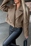 lutaotie Elegant Solid Turndown Collar Outerwear