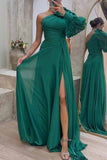 Lutaotie Elegant Solid Fold Oblique Collar Evening Dress Dresses