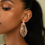 Lutaotie Sexy Street Rhinestone Hot Drill Earrings