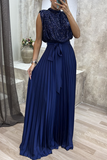 Lutaotie Elegant Solid Sequins Frenulum Fold Half A Turtleneck Evening Dress Dresses