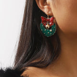 Lutaotie Casual Patchwork With Bow Earrings