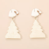 Lutaotie Casual Christmas Tree Patchwork Earrings