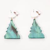 Lutaotie Casual Christmas Tree Patchwork Earrings