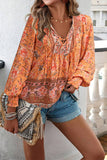 Lutaotie Elegant Floral Bandage V Neck Tops