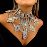 Lutaotie Party Formal Patchwork Rhinestone Necklaces