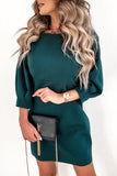 Lutaotie Elegant Solid With Bow Zipper O Neck Pencil Skirt Dresses