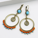 Lutaotie Bohemian Geometric Patchwork Earrings