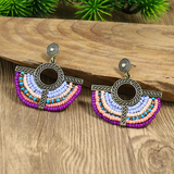 Lutaotie Bohemian Geometric Patchwork Earrings