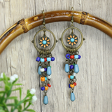 Lutaotie Bohemian Geometric Patchwork Earrings