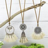 Lutaotie Bohemian Solid Tassel Necklaces