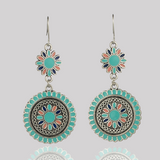 Lutaotie Bohemian Vintage Geometric Patchwork Earrings