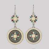 Lutaotie Bohemian Vintage Geometric Patchwork Earrings