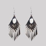 Lutaotie Bohemian Vintage Geometric Tassel Patchwork Earrings