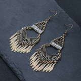 Lutaotie Bohemian Vintage Geometric Tassel Earrings