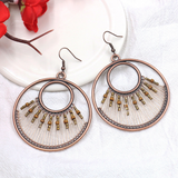 Lutaotie Vintage Geometric Patchwork Earrings