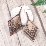 Lutaotie Vintage Geometric Patchwork Earrings