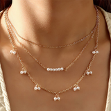 Lutaotie Geometric Patchwork Pearl Necklaces