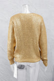 Lutaotie Elegant Solid Sequined O Neck Sweaters