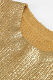 Lutaotie Elegant Solid Sequined O Neck Sweaters