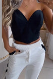 Lutaotie Elegant Solid Pocket V Neck Sleeveless Two Pieces