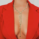 Lutaotie Sexy Party Rhinestone Tassel Patchwork Necklaces