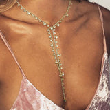 Lutaotie Sexy Party Rhinestone Tassel Patchwork Necklaces