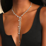 Lutaotie Sexy Party Rhinestone Tassel Patchwork Necklaces